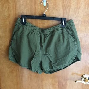 Green Soft Shorts with Pockets